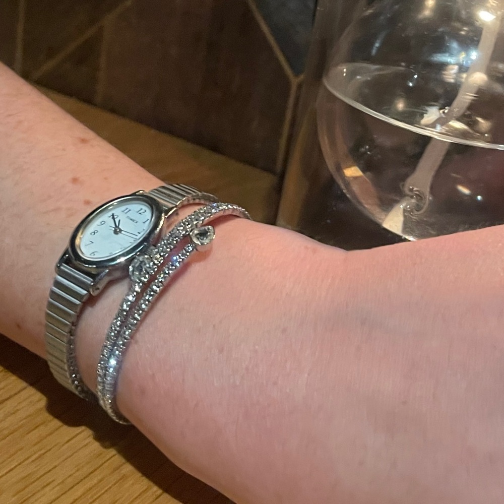 Timex Silver Women's Watch with Silver Bracelet